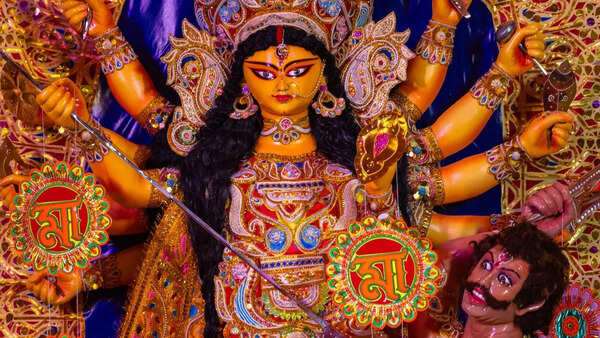 Devotees praying during Navratri