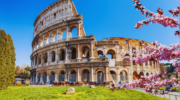 The historic Colosseum in Rome, Italy