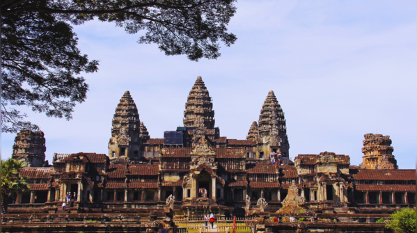 Angkor Wat illuminated at sunrise