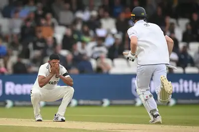 Mohammed Siraj during the first Test at Headingley