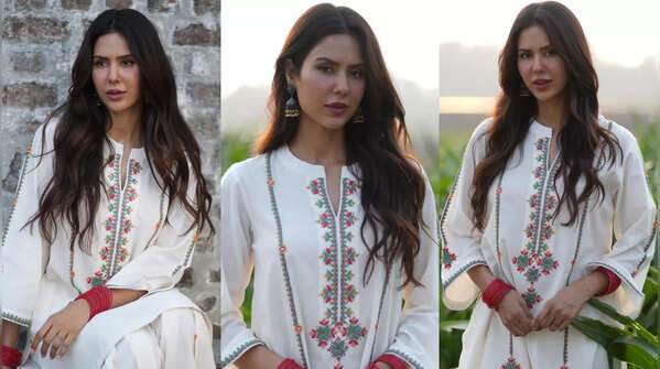 Close-up of Sonam Bajwa's accessories.