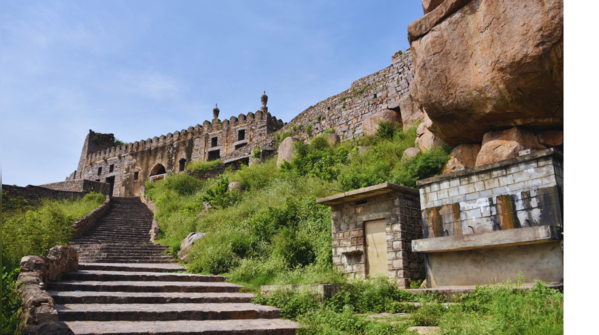 Panoramic view of Golconda Fort in Hyderabad.