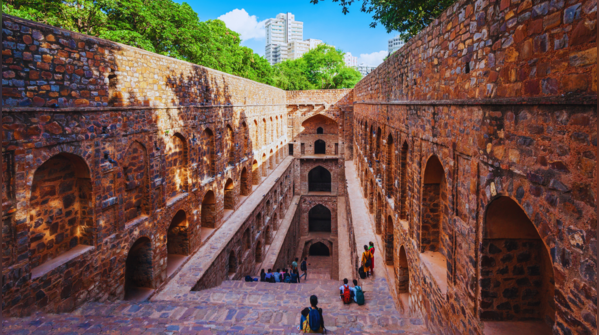 Eerie view of Agrasen Ki Baoli stepwell in Delhi.