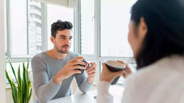 Confident person making eye contact
