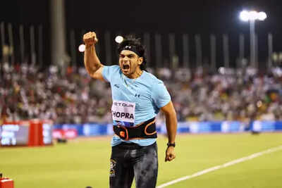 Neeraj Chopra after winning the Ostrava Golden Spike title.