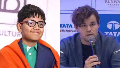 Aarit Kapil after drawing with Magnus Carlsen
