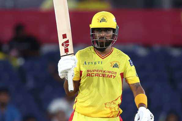 Ranjane celebrates his impressive innings